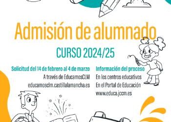 Abierto el plazo de admisión de alumnado para el curso 2024/2025 en centros docentes públicos
