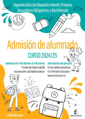Abierto el plazo de admisión de alumnado para el curso 2024/2025 en centros docentes públicos