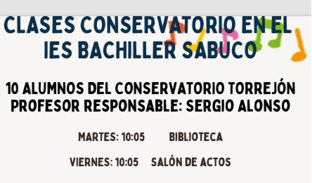 Clases del conservatorio en el Sabuco