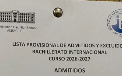 Bachillerato Internacional. Lista provisional de admitidos y excluidos